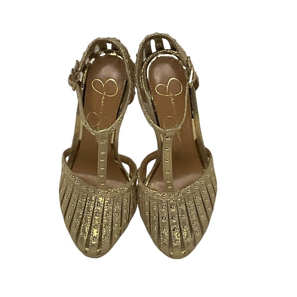 Jessica Simpson Women's Bakir Gold T-Strap Dress Platform Heels Size Various - Picture 12 of 15